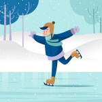 graphic of ice skater outside