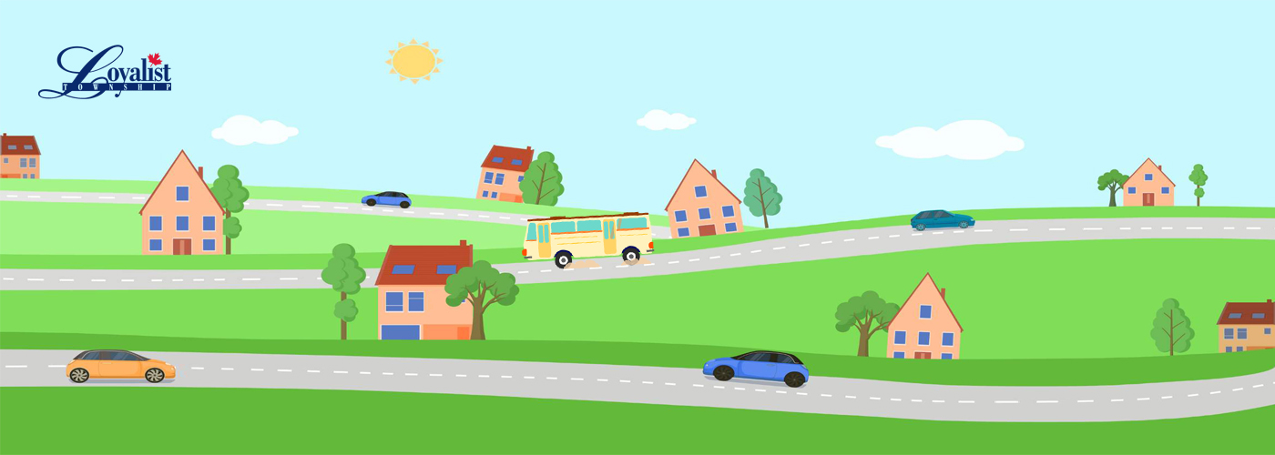 Illustration of bus on rural roads